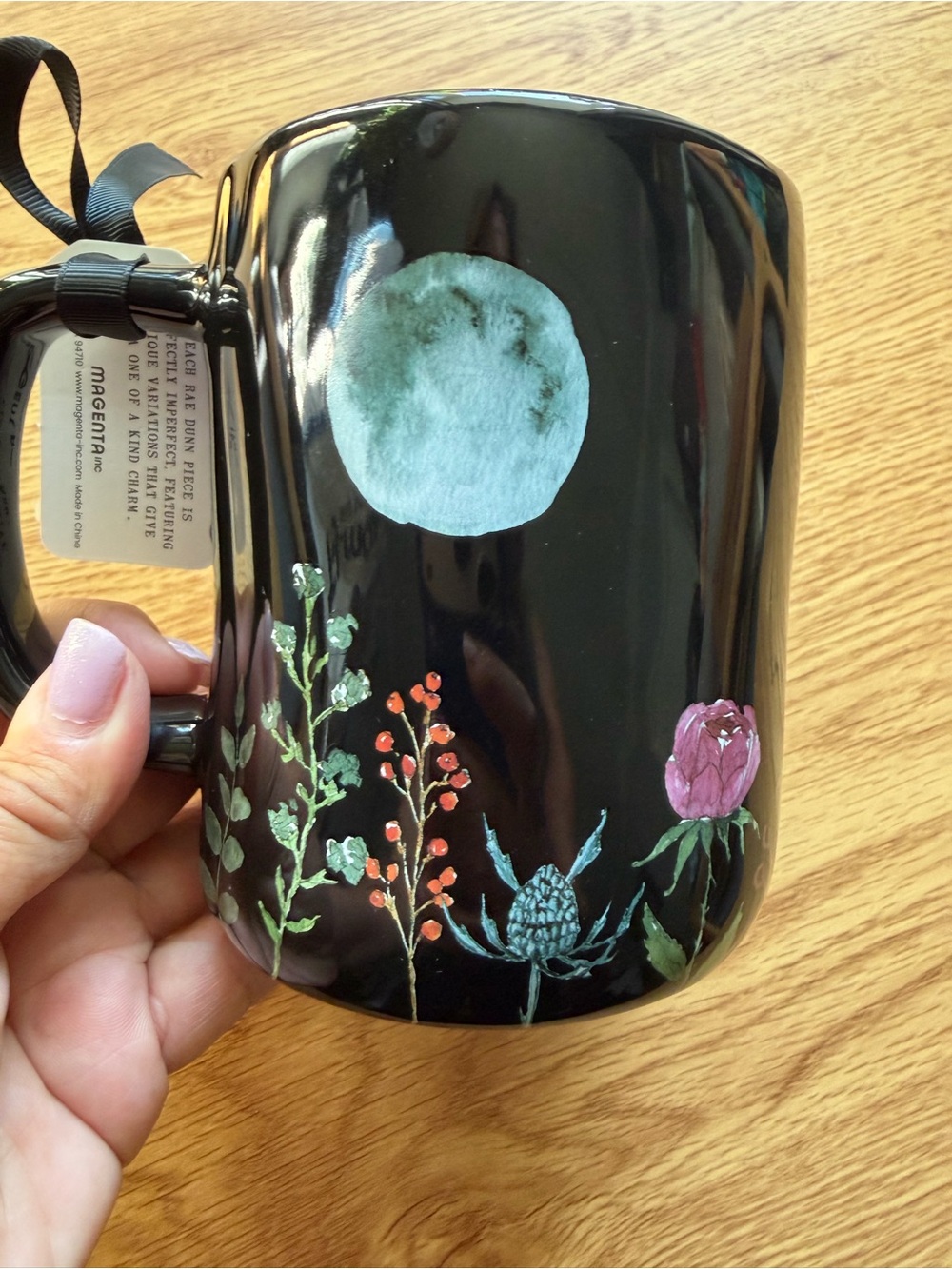 Rae Dunn Black "Caffeine & Curses" Ceramic Mug - Picture 2 of 2